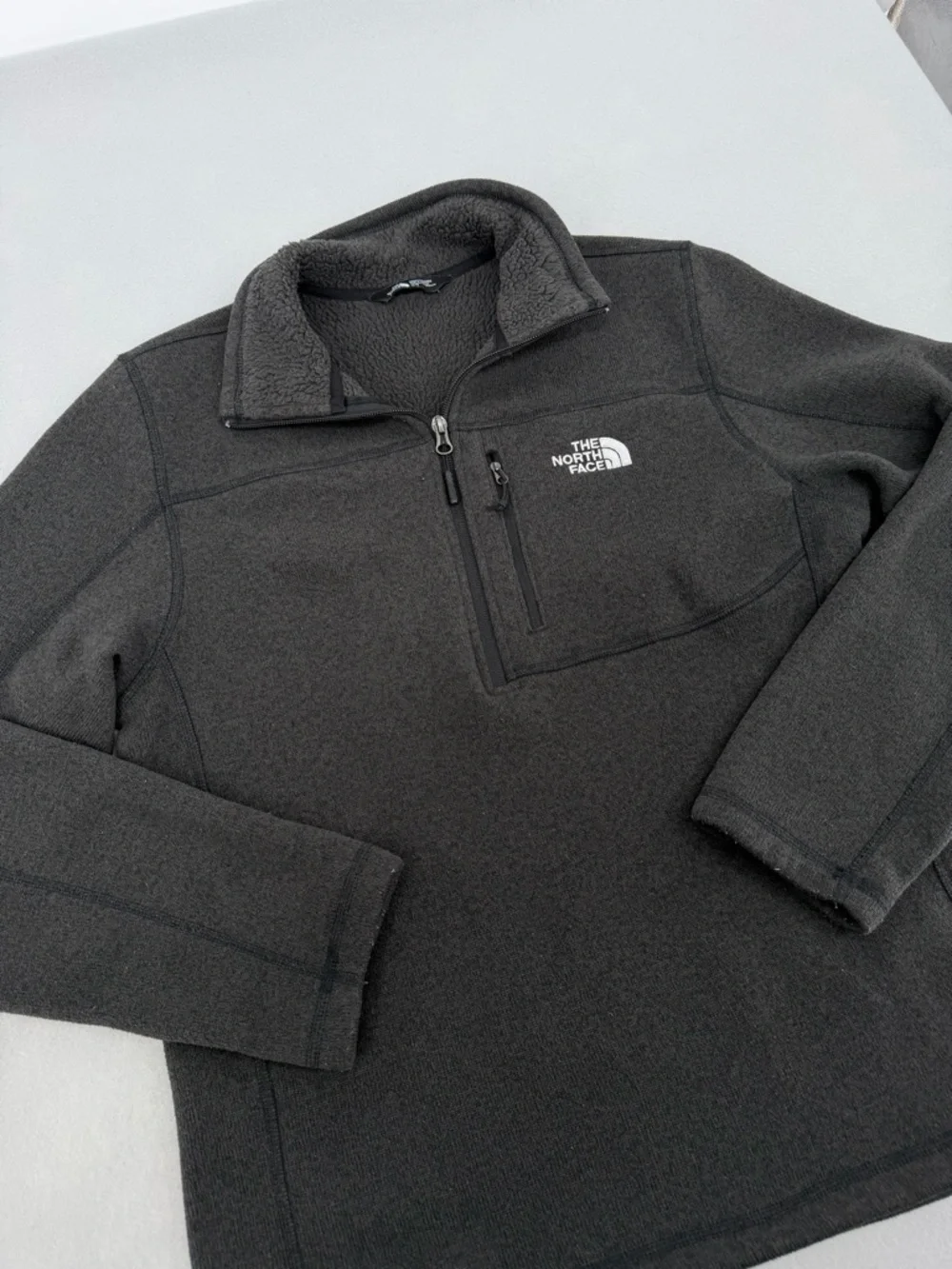The North Face Dark Grey 1/2 Zip Fleece Pullover Jacket Medium Mens